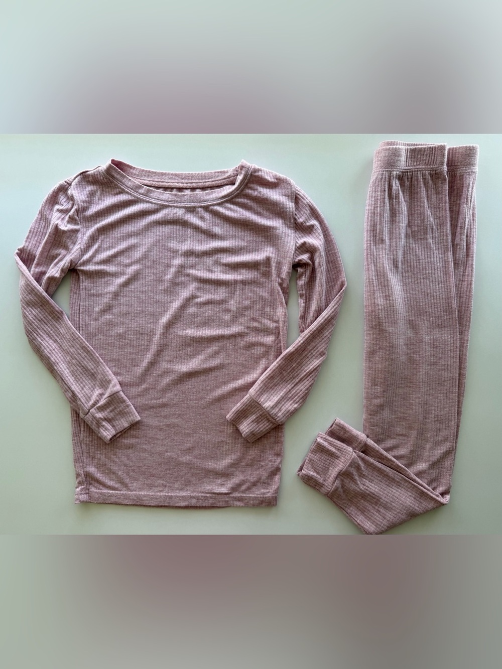 Little Sleepies 4T Two-Piece Pajama Set in Ribbed Heather - Picture 2 of 3